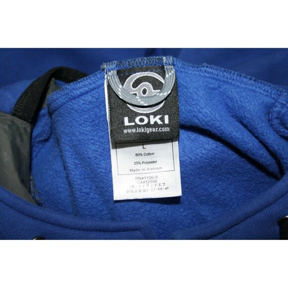 Loki All-In-One Hoodie Mens Large Blue Built In Face Mask Mittens Snowboard Ski - Picture 8 of 14
